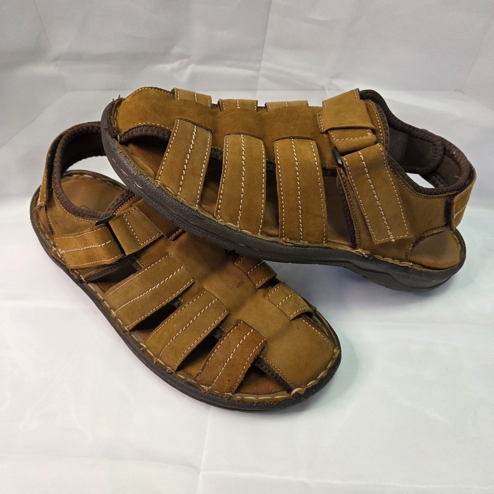 Propet Men Joseph Leather Fisherman Sandal‎ Sz 10 Classic Comfort Outdoor Hiking